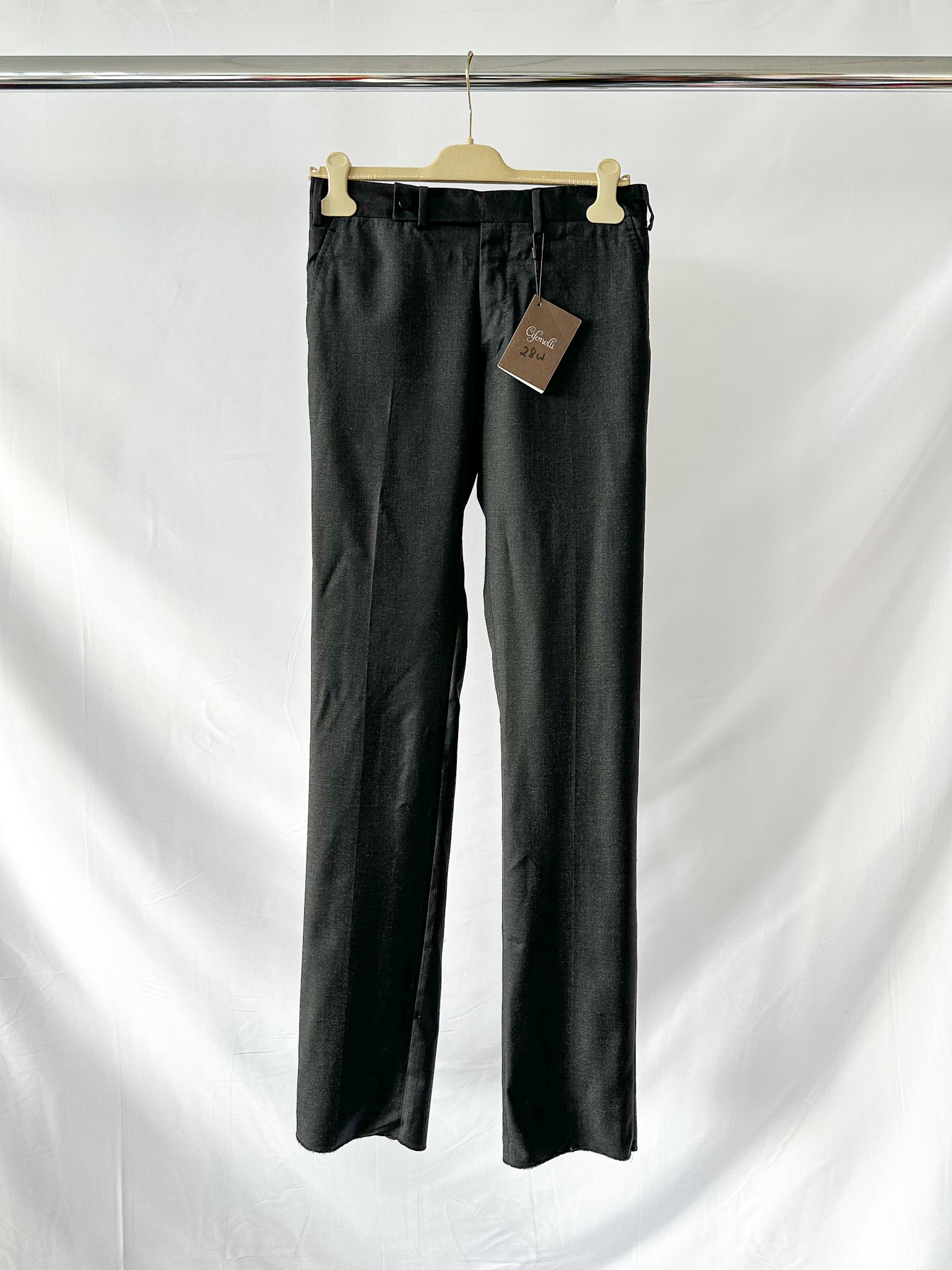 Cifonelli Dark Grey Wool Formal Trousers