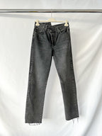 Agolde Criss Cross Waist Straight Leg Black Jeans