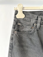 Agolde Criss Cross Waist Straight Leg Black Jeans