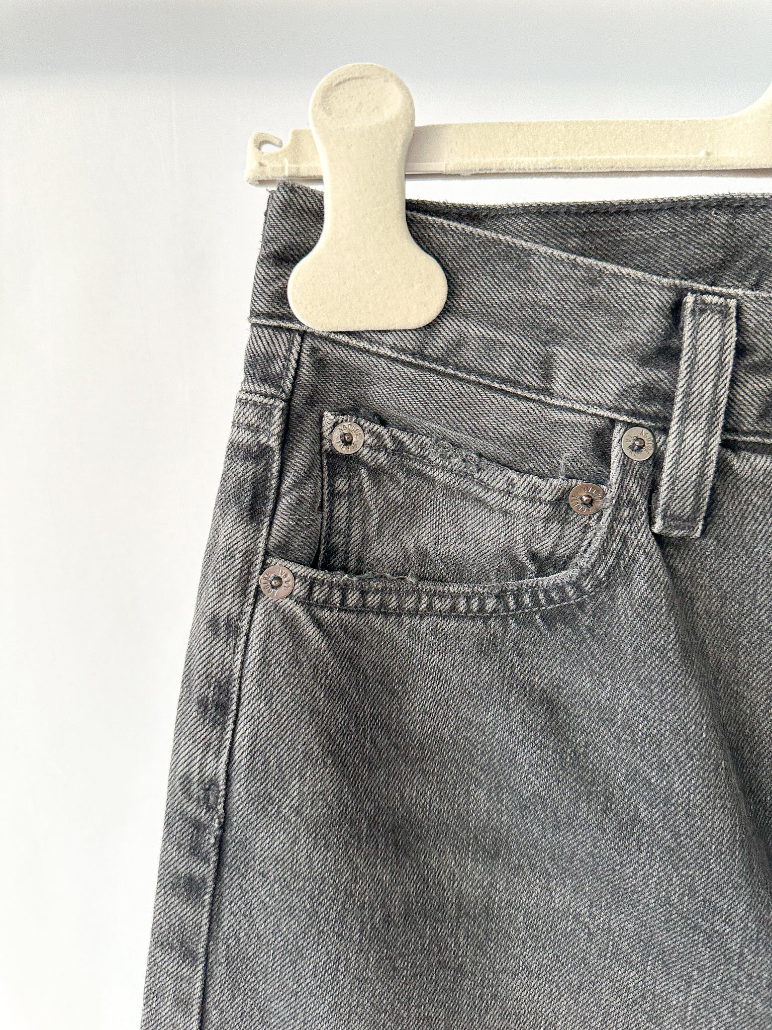 Agolde Criss Cross Waist Straight Leg Black Jeans