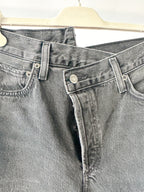 Agolde Criss Cross Waist Straight Leg Black Jeans