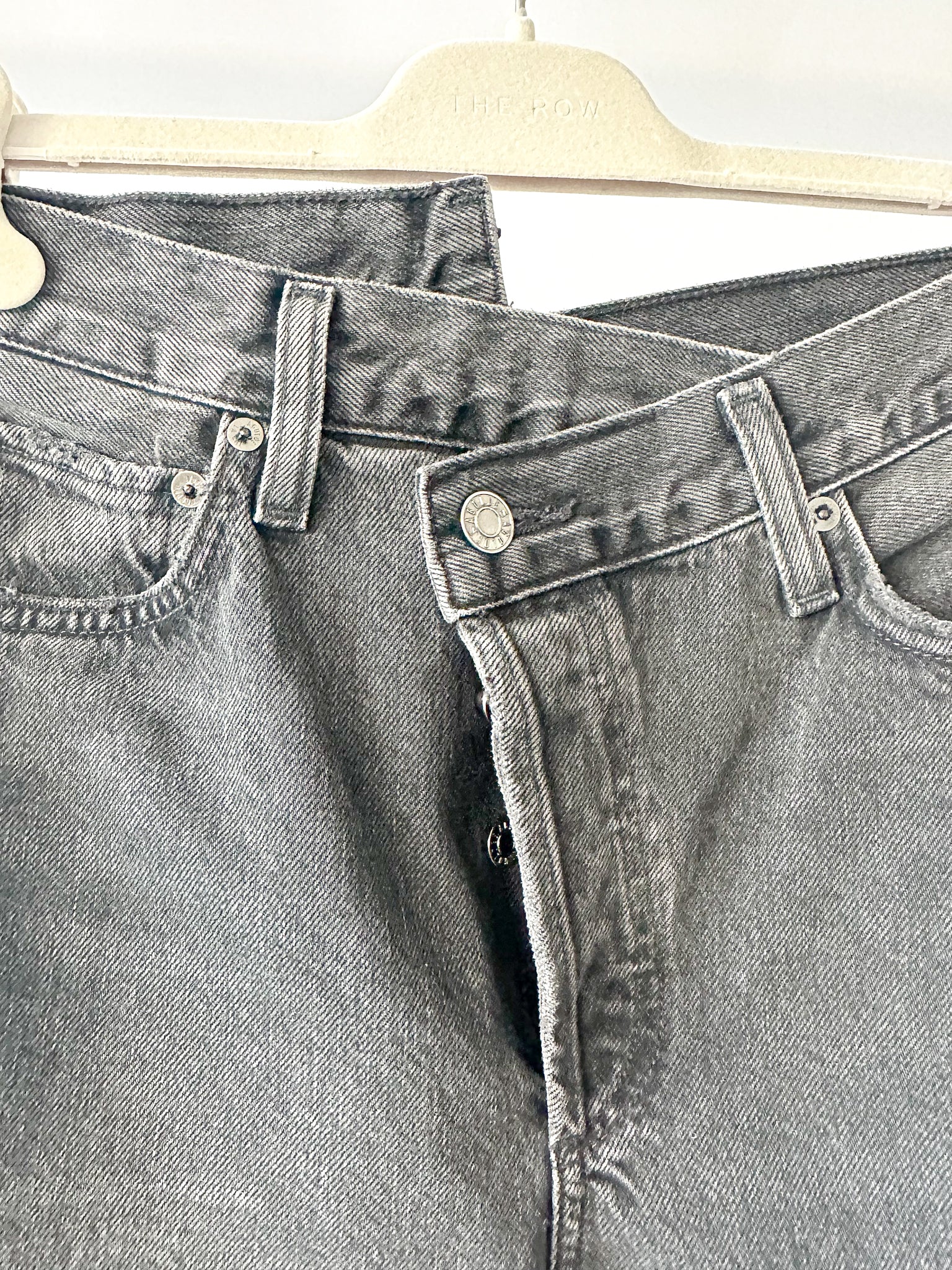 Agolde Criss Cross Waist Straight Leg Black Jeans