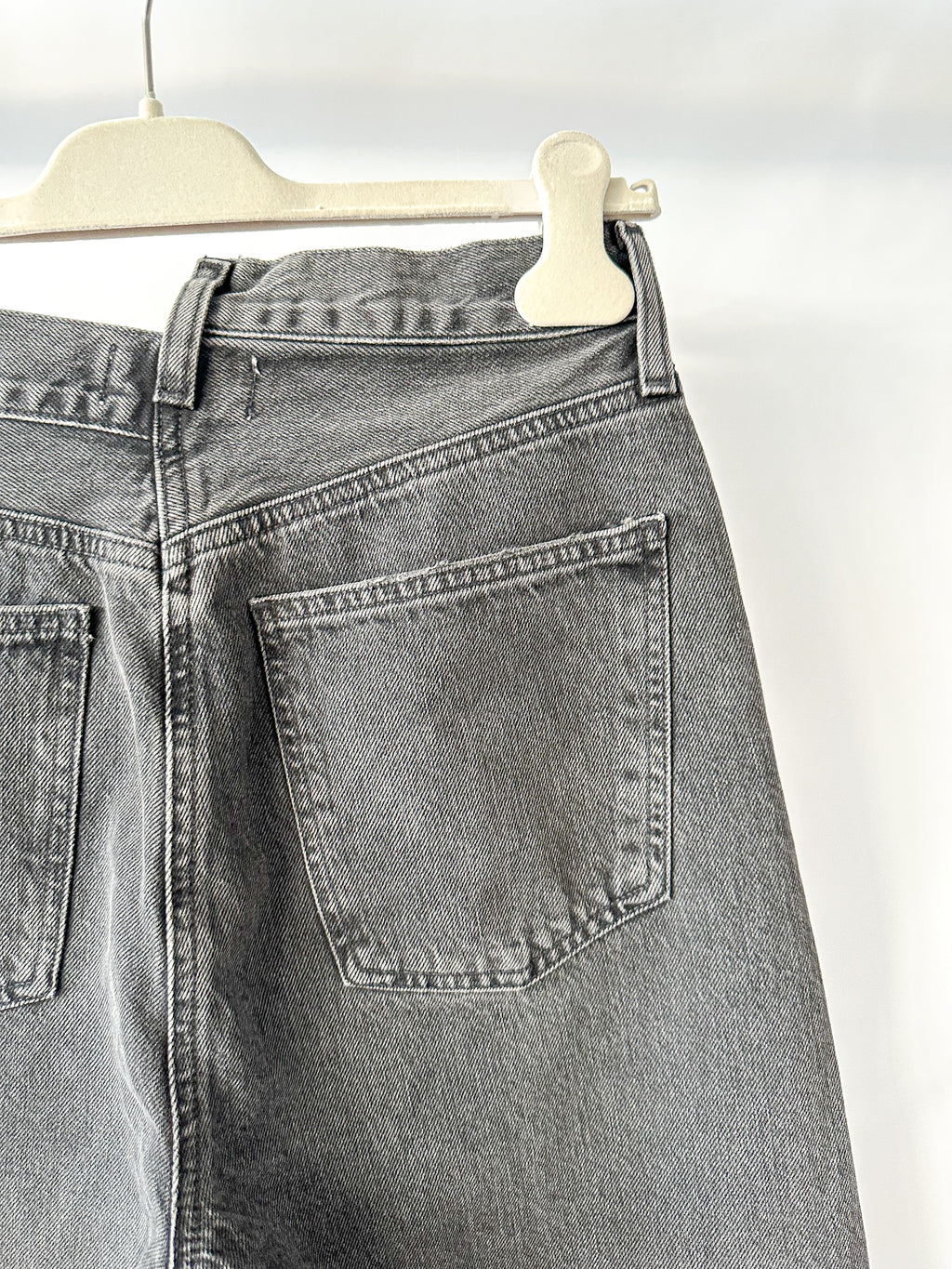 Agolde Criss Cross Waist Straight Leg Black Jeans