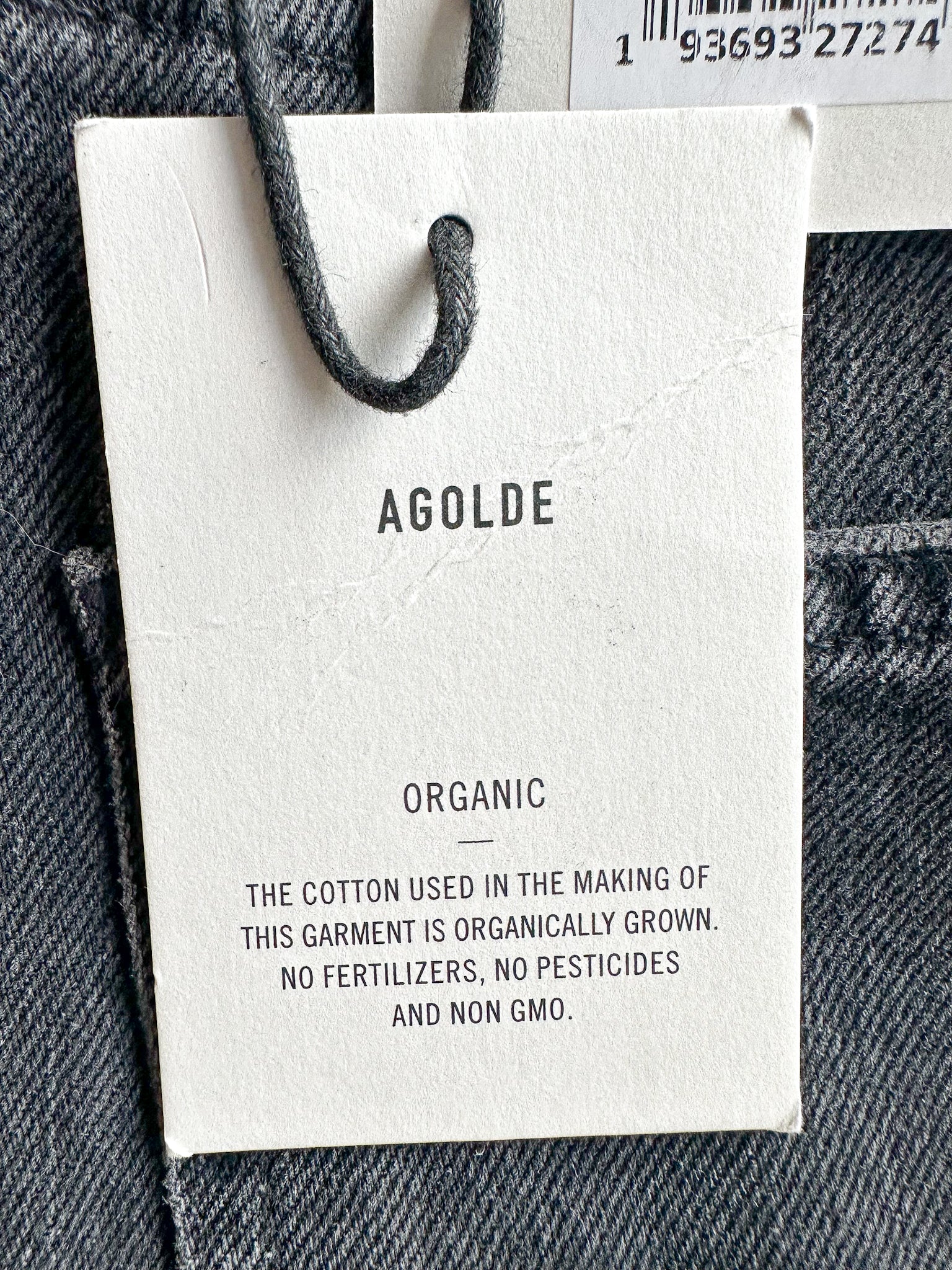 Agolde Criss Cross Waist Straight Leg Black Jeans