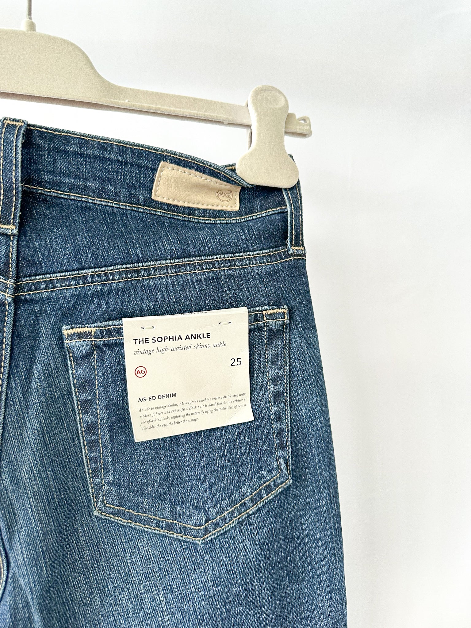 AG Jeans Denim The Sophia Ankle Vintage High Waisted Skinny Jeans