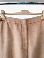 Gabriela Hearst Silk Vesta Brushed Caramel Brown Straight Leg Trousers
