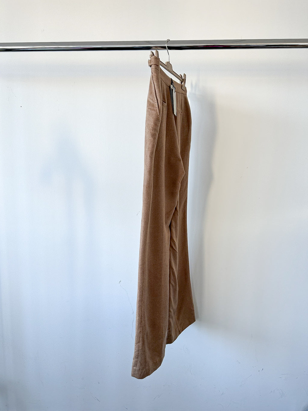 Gabriela Hearst Silk Vesta Brushed Caramel Brown Straight Leg Trousers