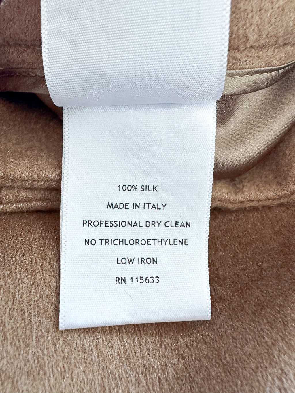 Gabriela Hearst Silk Vesta Brushed Caramel Brown Straight Leg Trousers