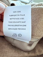 Gabriela Hearst Silk Vesta Brushed Caramel Brown Straight Leg Trousers