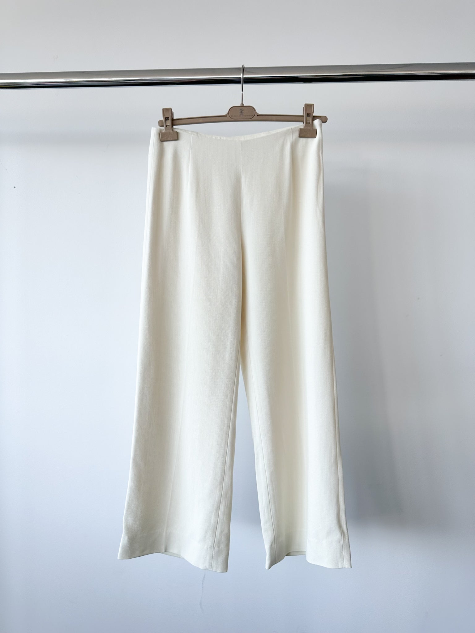 Pantalon large blanc épuré Toteme