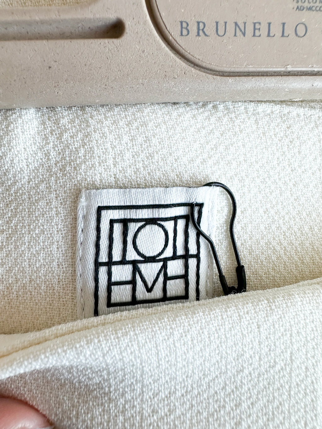 Pantalon large blanc épuré Toteme