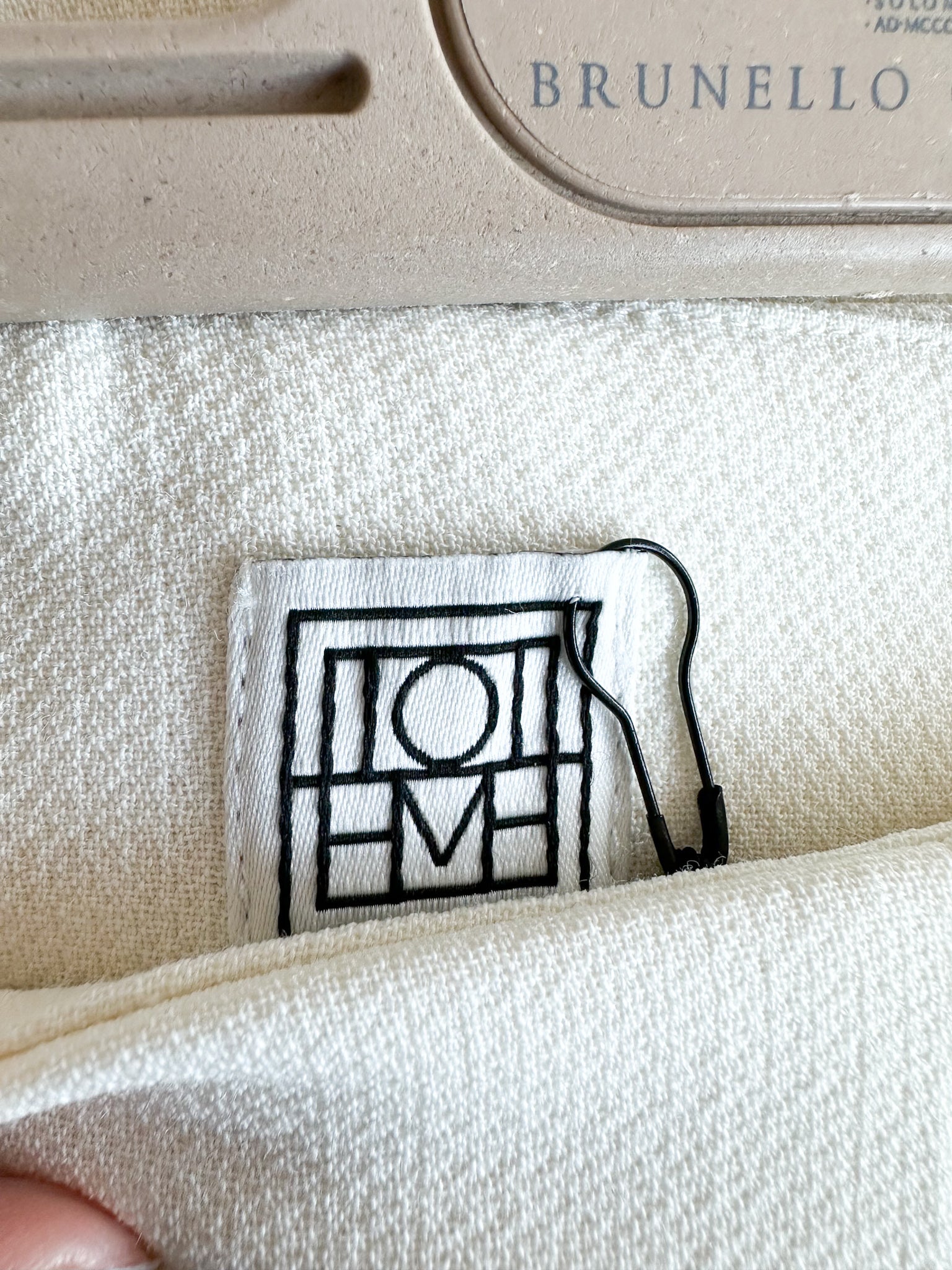 Pantalon large blanc épuré Toteme