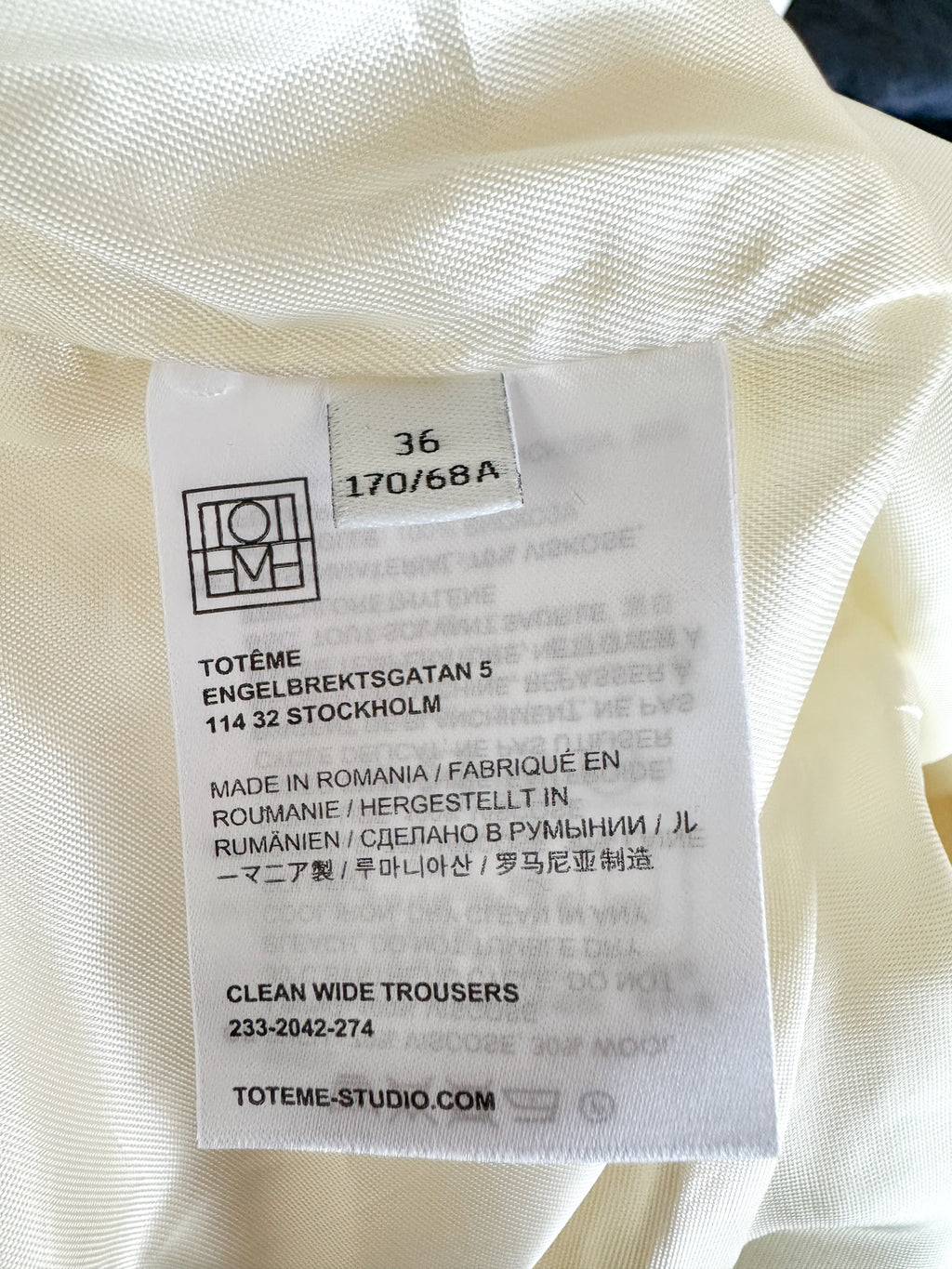 Pantalon large blanc épuré Toteme