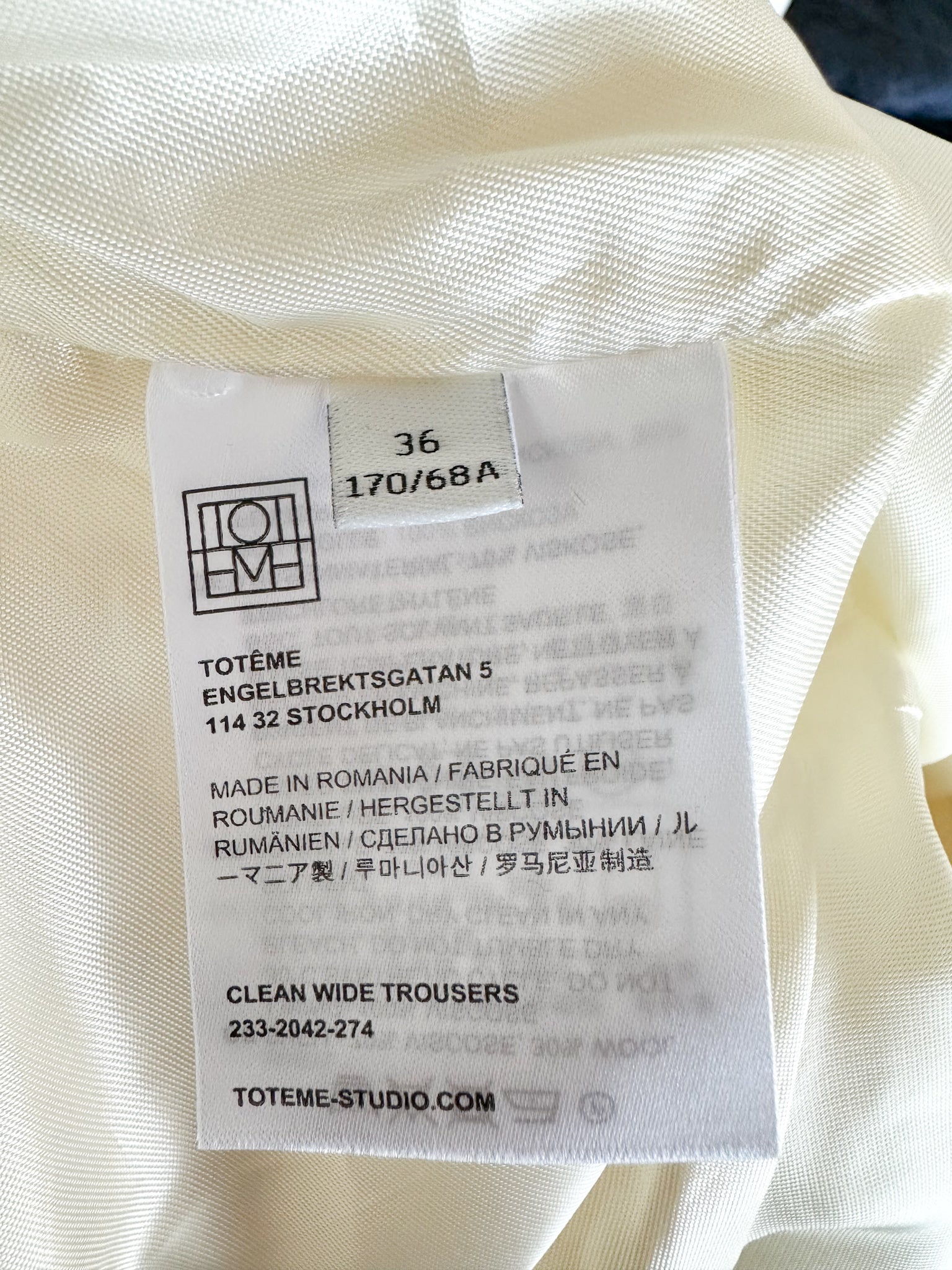 Pantalon large blanc épuré Toteme