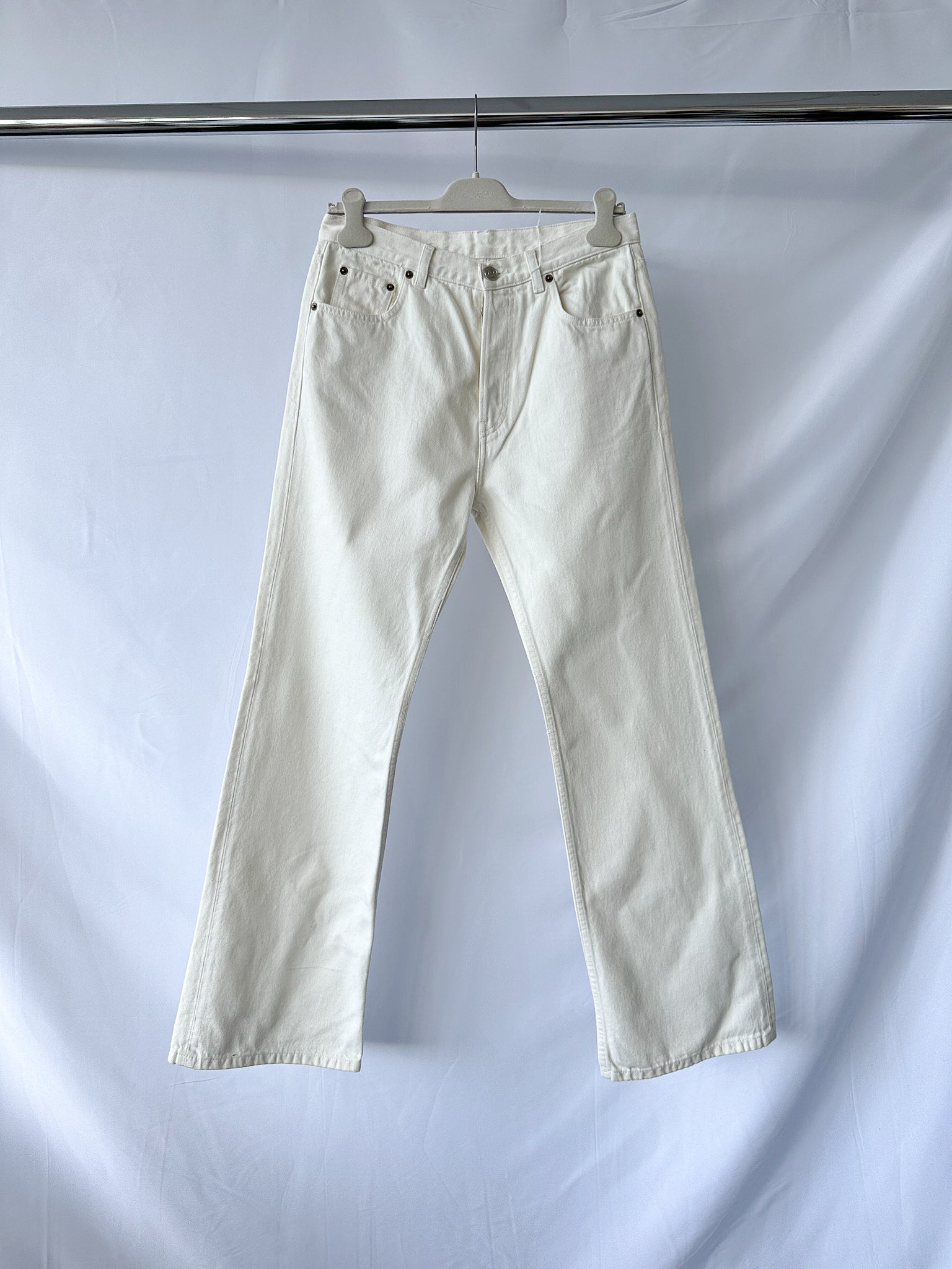 Husbands White Straight Leg 5-Pocket Jeans