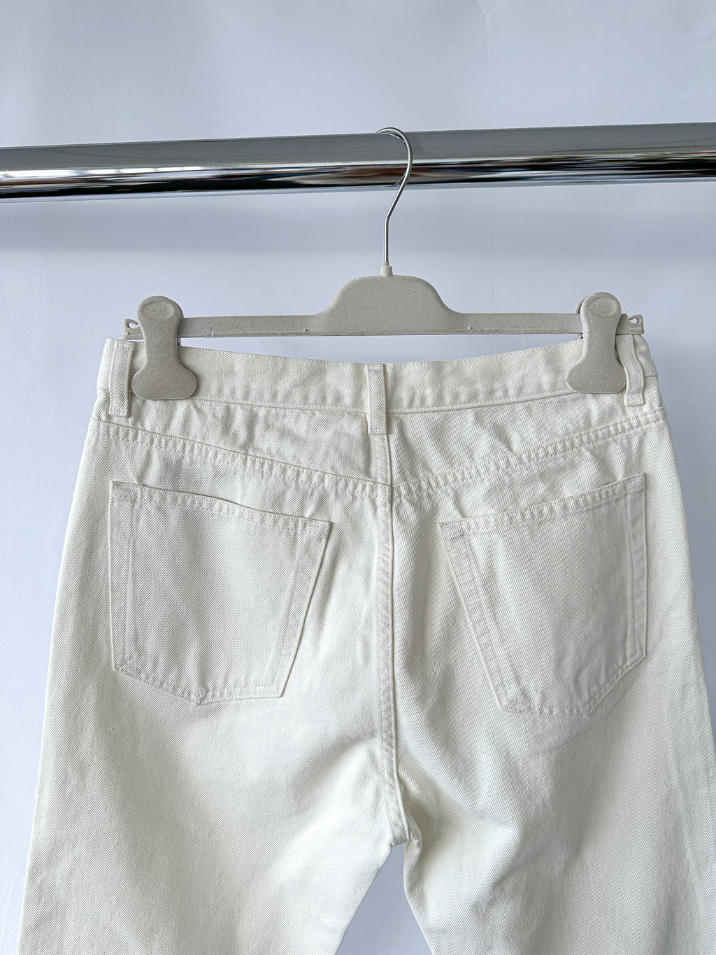 Husbands White Straight Leg 5-Pocket Jeans