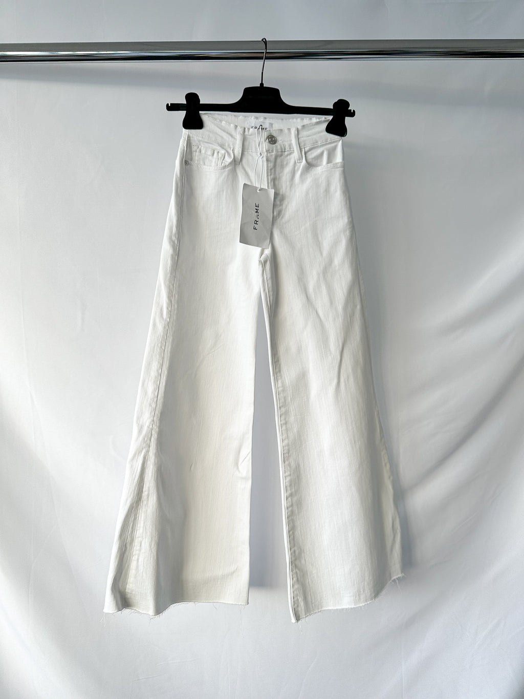Frame White Le Palazzo Crop Denim Jeans