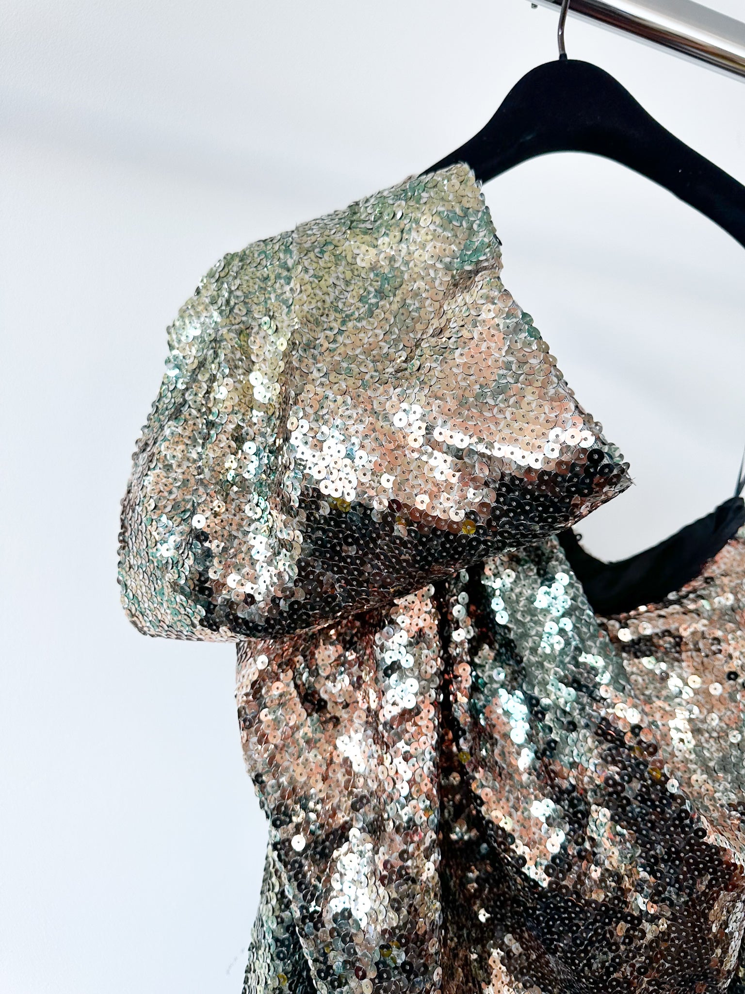 Halpern Sequinned One Shoulder Rainbow Party Dress