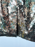 Halpern Sequinned One Shoulder Rainbow Party Dress