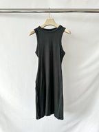 Skims Black Rib Knit Stretch Tank Mini Dress