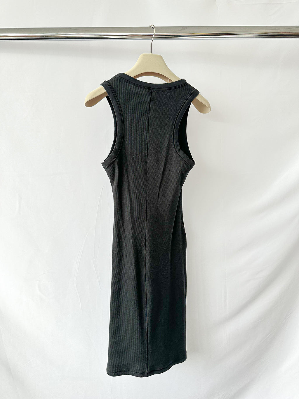 SKIMS Tank Dress | Soot | Black | Cotton Rib | M | Medium