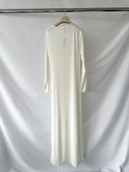 Skims White Soft Lounge Ribbed Square Neck Maxi Dress