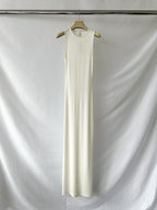 Skims Soft Lounge White Ribbed Knit Sleeveless Dress