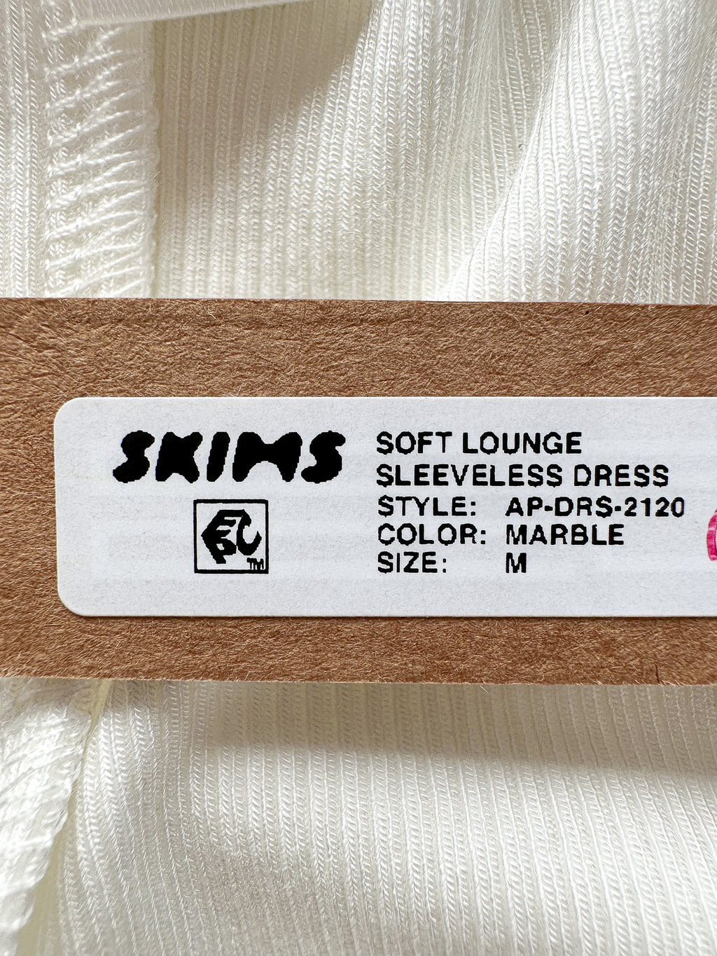 Skims Soft Lounge White Ribbed Knit Sleeveless Dress