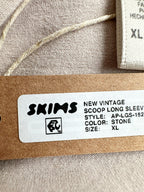 Skims Stone Grey New Vintage Long Sleeve T-Shirt Top