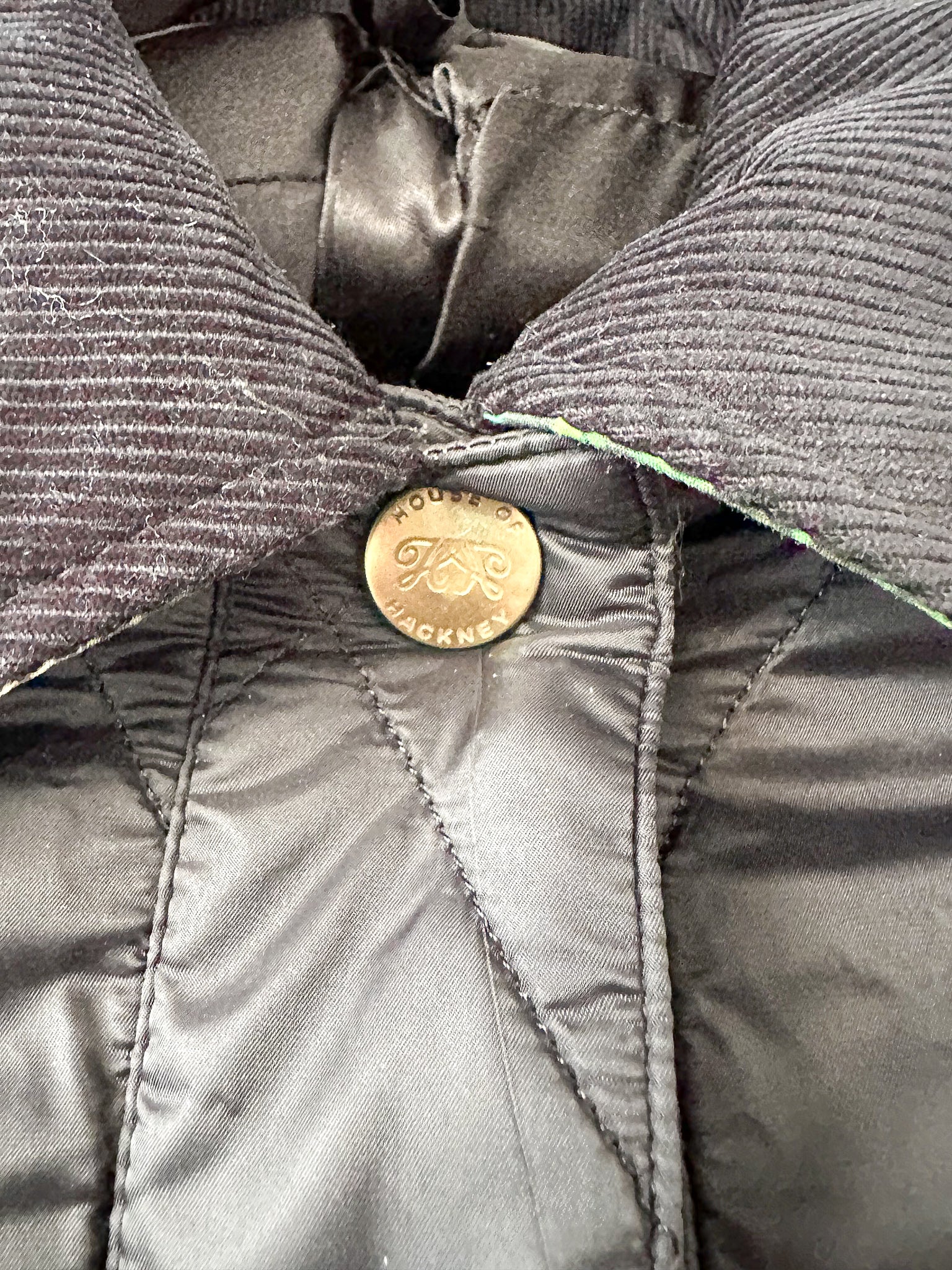 House Of Hackney Black Quilted Floral Lined Coat