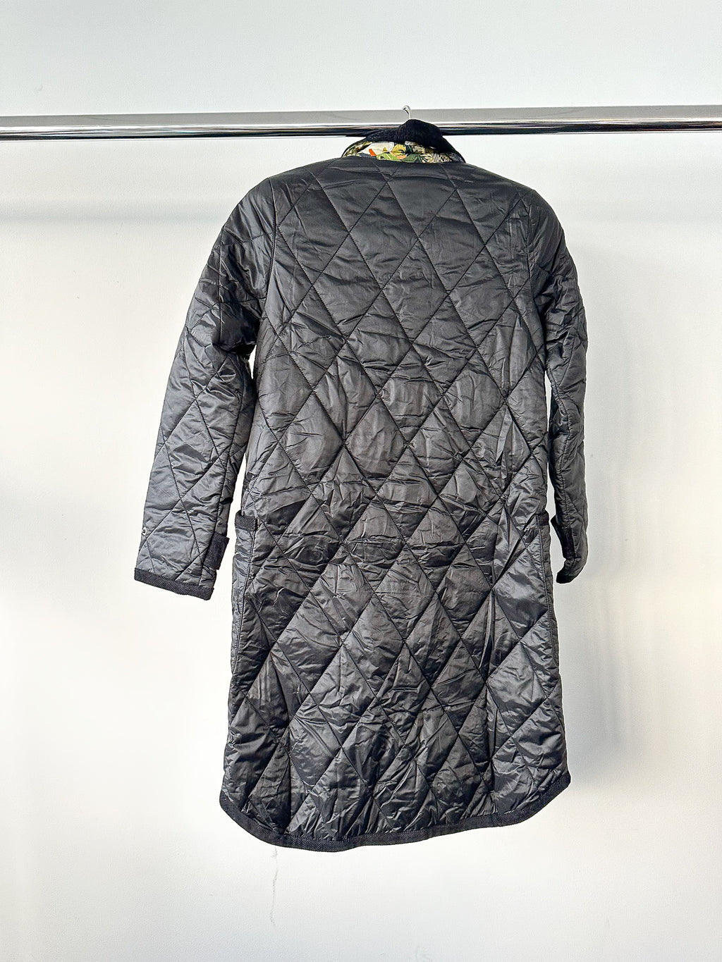 House Of Hackney Black Quilted Floral Lined Coat