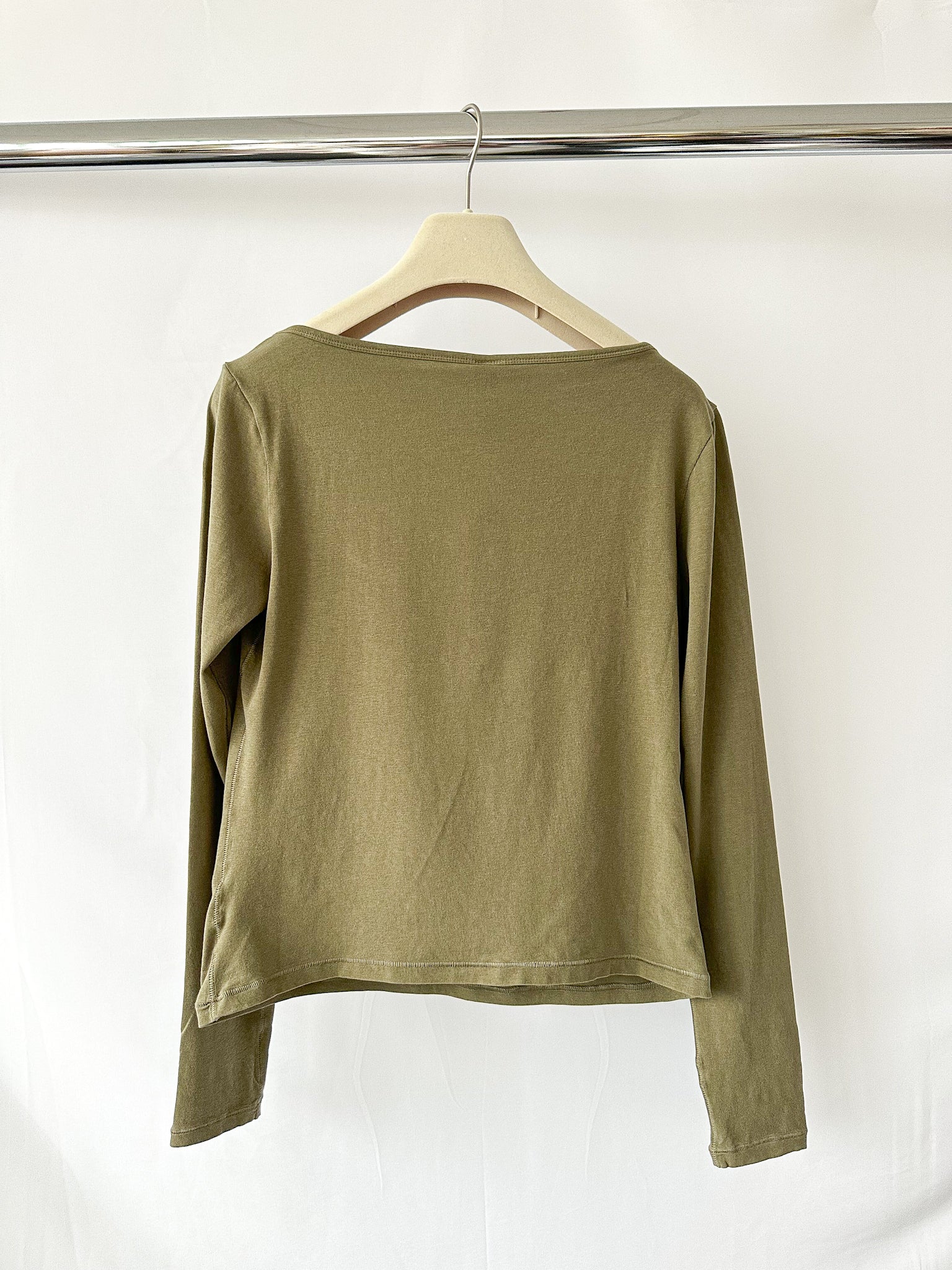Skims Khaki Green New Vintage Long Sleeve T-Shirt Top