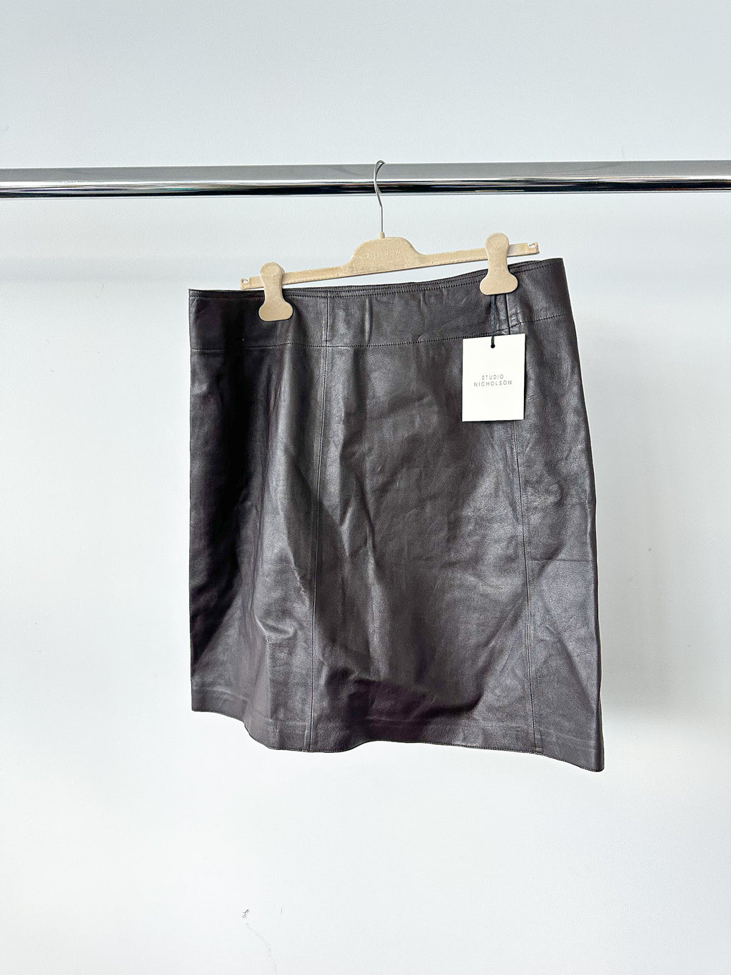 Studio Nicholson Brown Tumba Leather Skirt