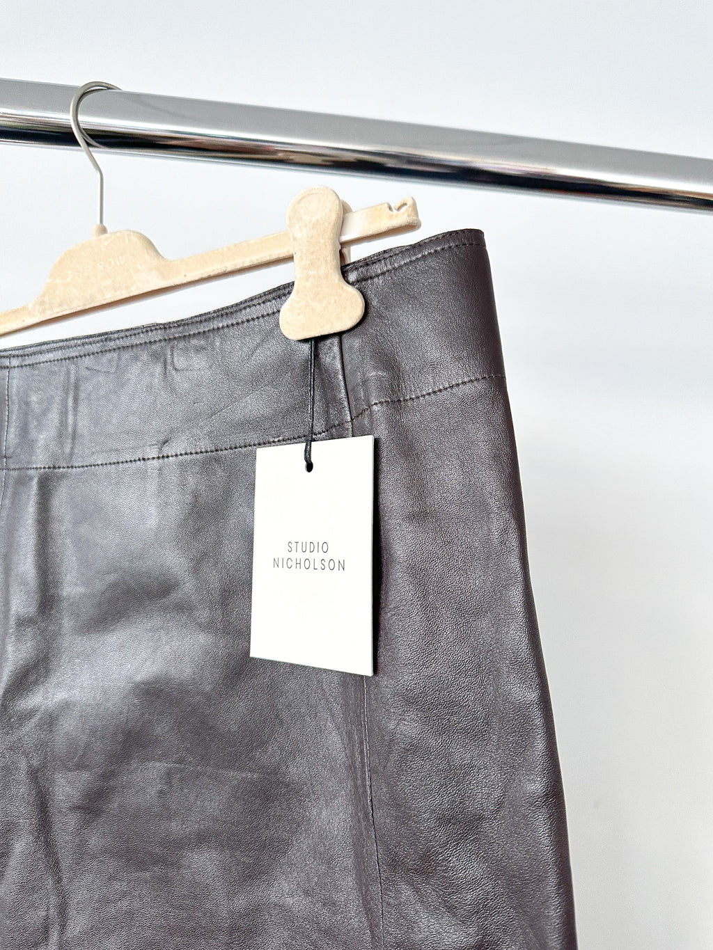 Studio Nicholson Brown Tumba Leather Skirt