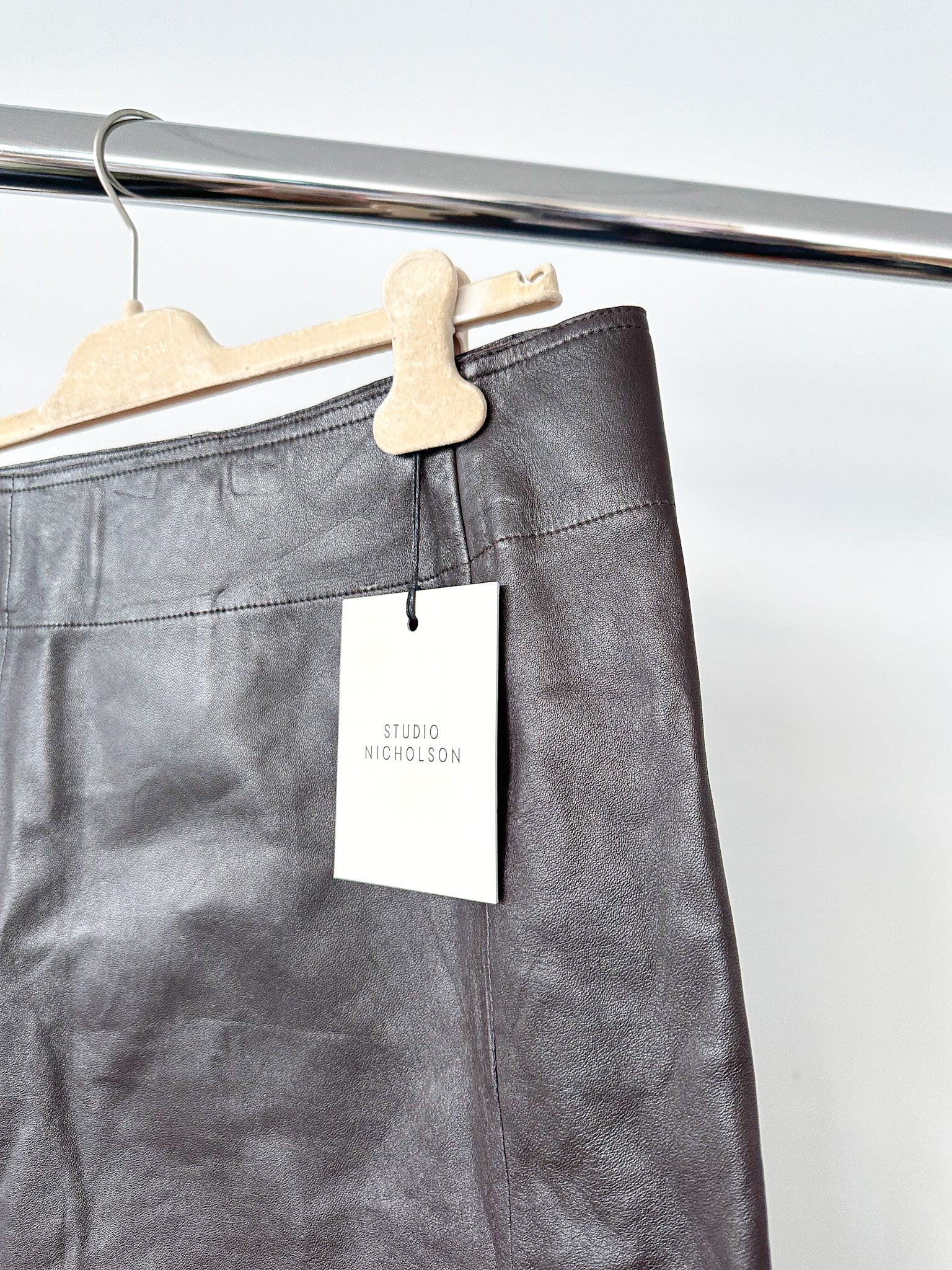 Studio Nicholson Brown Tumba Leather Skirt