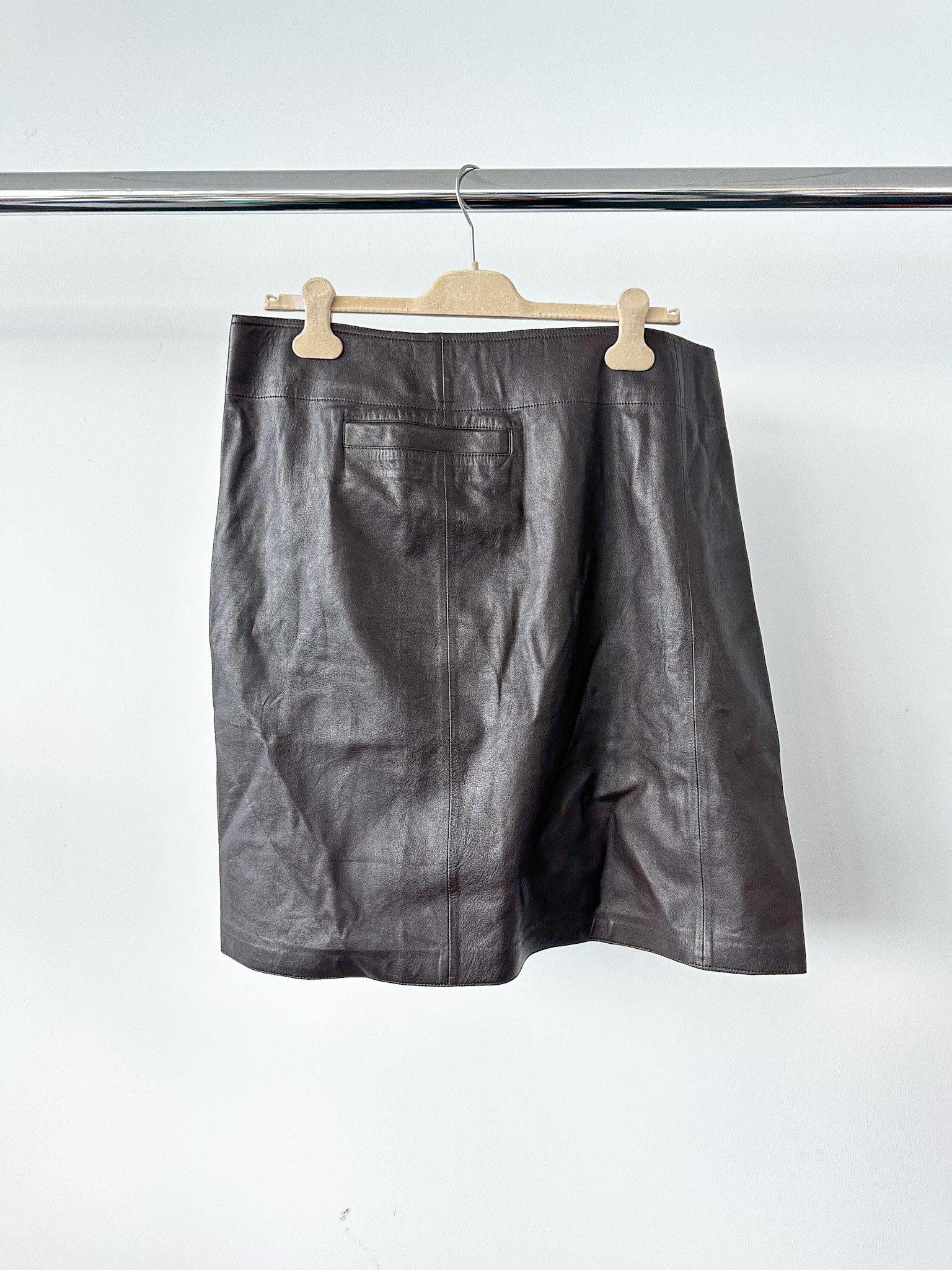 Studio Nicholson Brown Tumba Leather Skirt