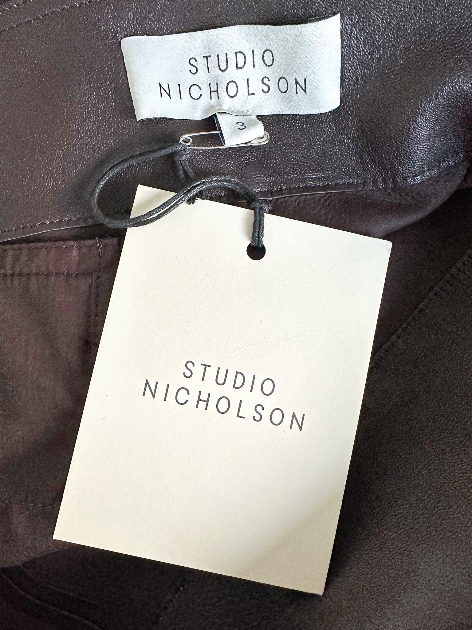 Studio Nicholson Brown Tumba Leather Skirt