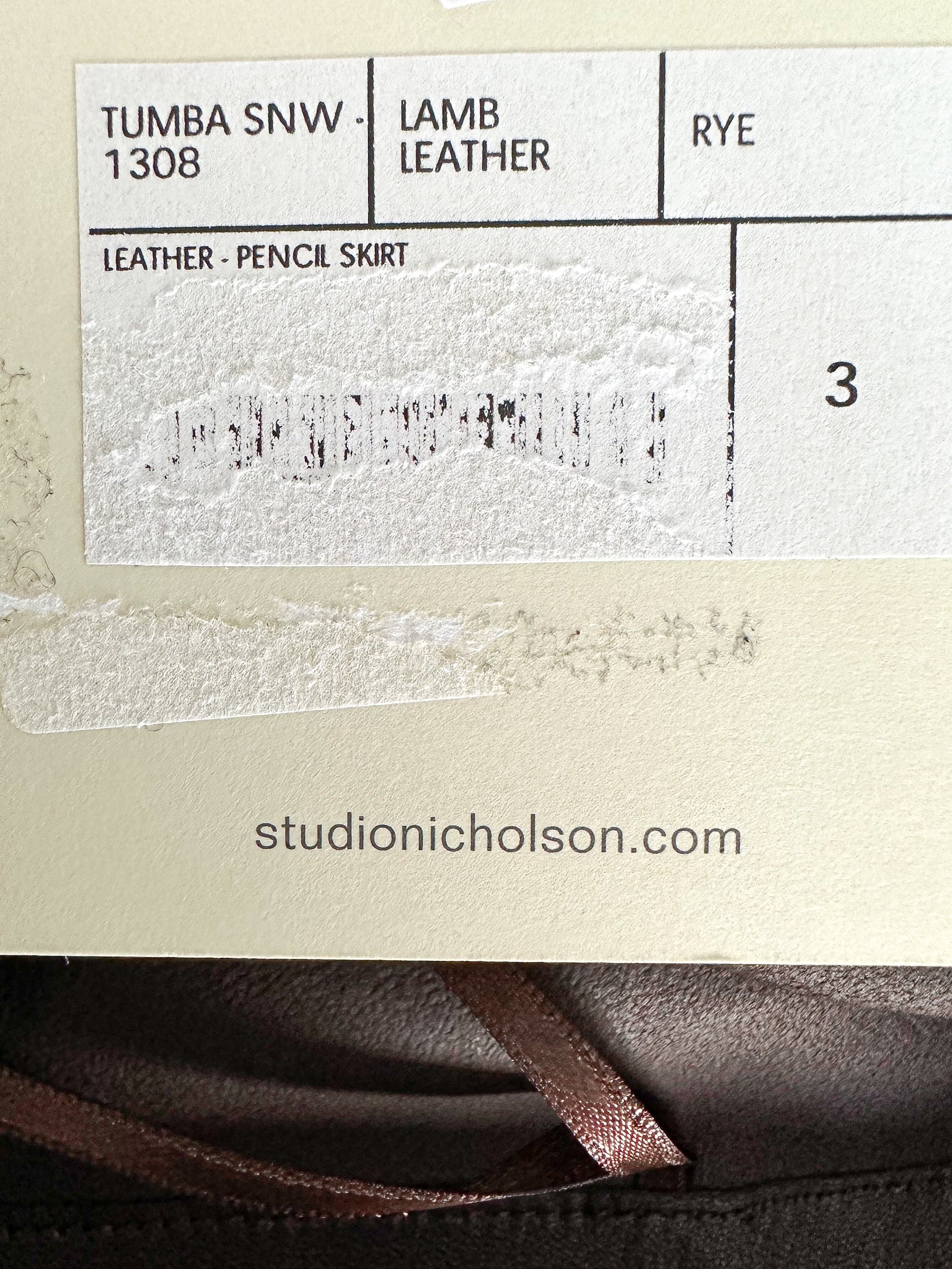 Studio Nicholson Brown Tumba Leather Skirt