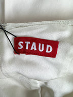 STAUD Giselle Off-The-Shoulder Ivory White Crepe Top