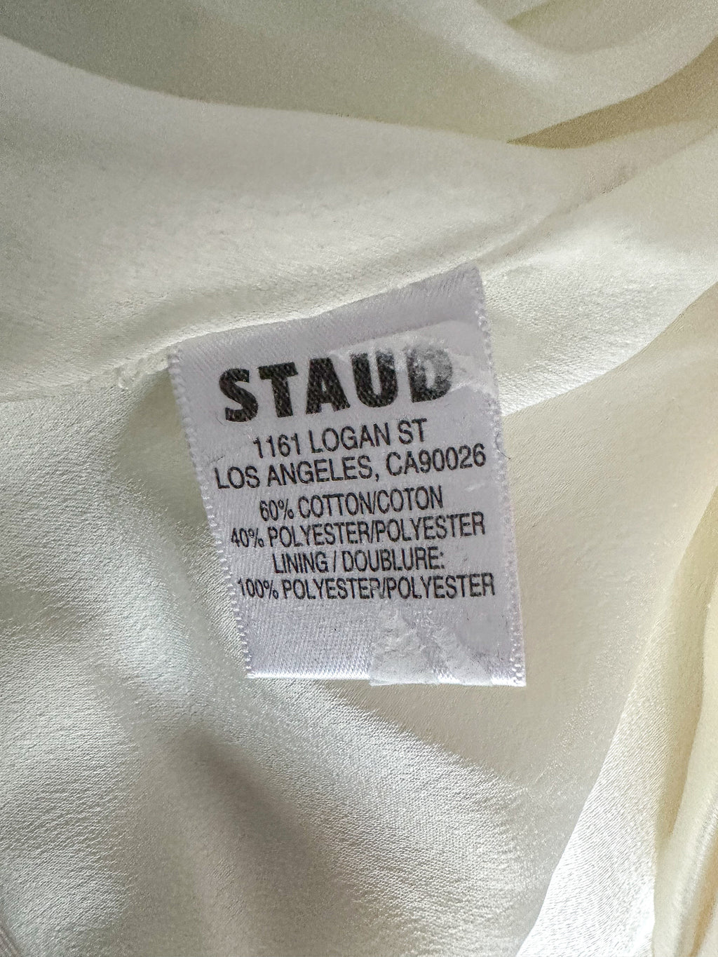 STAUD Giselle Off-The-Shoulder Ivory White Crepe Top