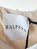 Halpern Tiger Gold White Full Sequinned One Shoulder 70s Disco Party Midi Dress