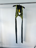 Marques Almeida Green Cutout-Back Sequinned Party Crop Top