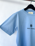 Nigel Cabourn Blue Globe Logo Embroider Spellout Tee