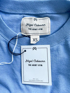 Nigel Cabourn Blue Globe Logo Embroider Spellout Tee