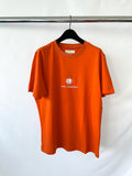 Nigel Cabourn Vintage Orange Globe Logo Embroider Spellout Tee