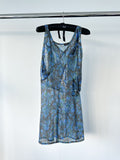 Atlein Blue Sequinned Floral Dress