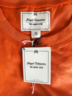 Nigel Cabourn Vintage Orange Globe Logo Embroider Spellout Tee