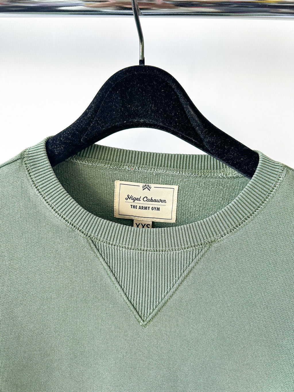 Nigel Cabourn Kangaroo Pocket USMC Green Training Sweatshirt Oversized