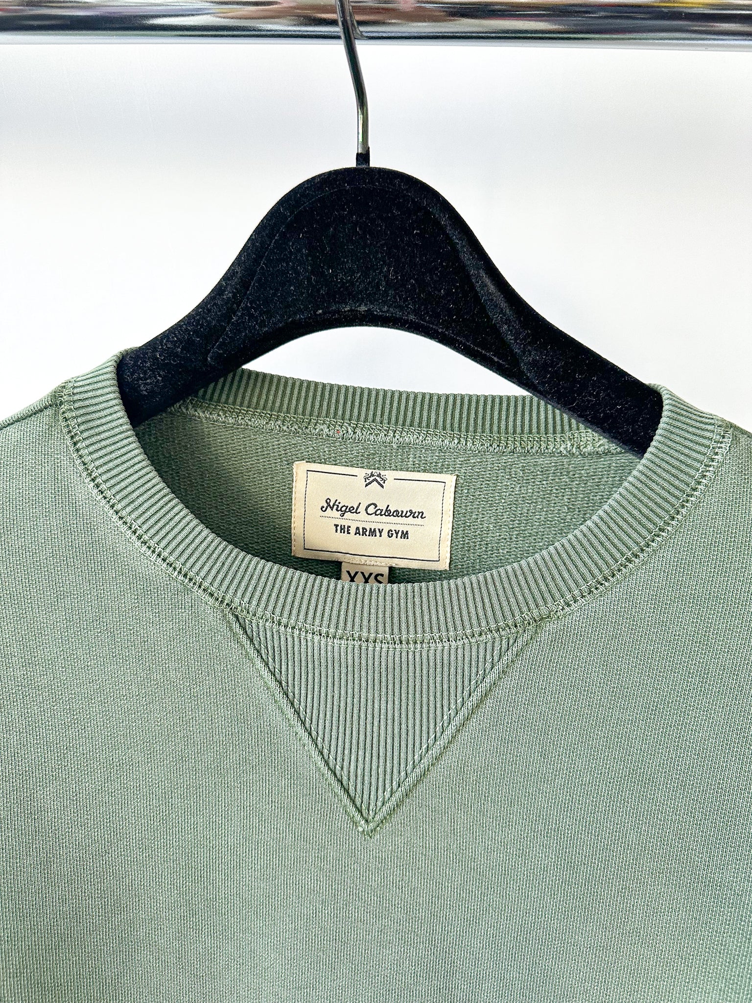 Nigel Cabourn Kangaroo Pocket USMC Green Training Sweatshirt Oversized