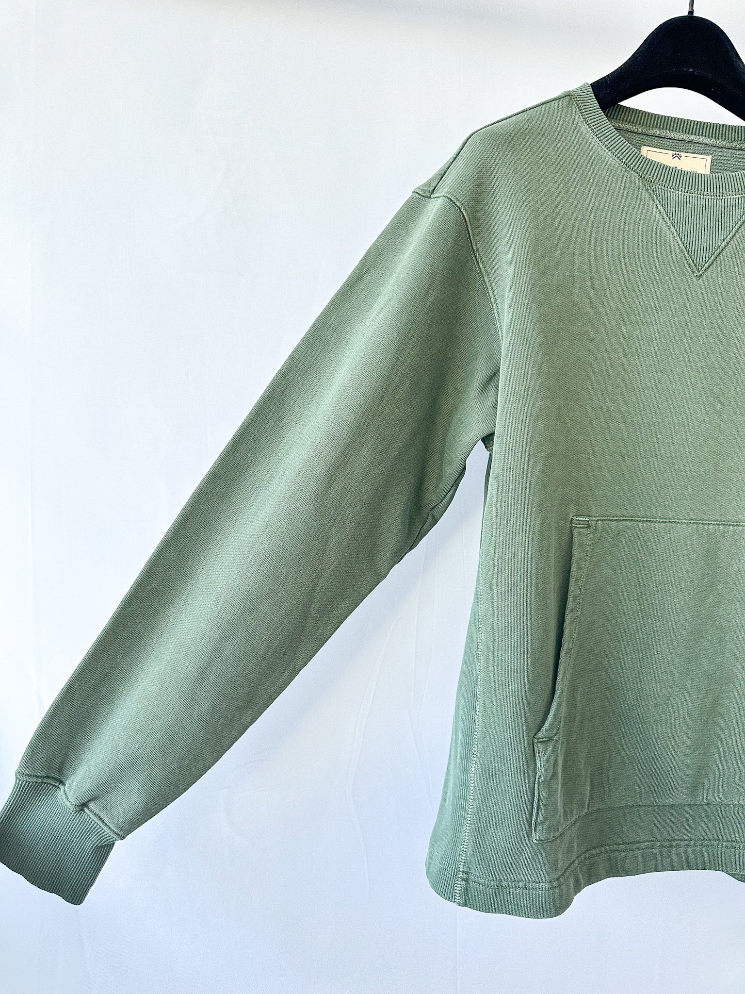 Nigel Cabourn Kangaroo Pocket USMC Green Training Sweatshirt Oversized